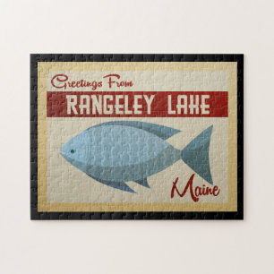 Rangeley Lake Maine Fish Vintage Travel Jigsaw Puzzle