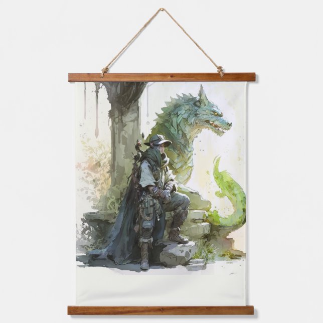 Ranger and his Dragon Hanging Tapestry (Front)