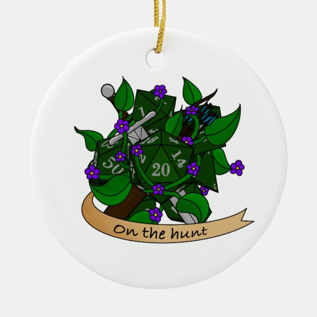 Ranger Dice Design Ceramic Ornament (Front)