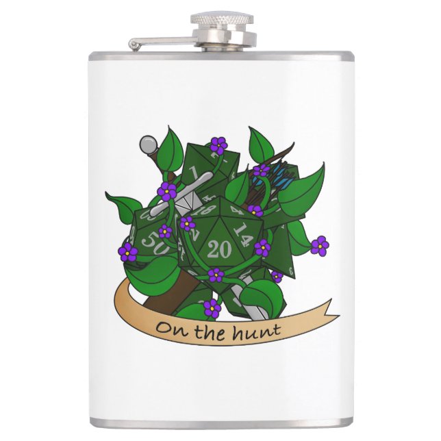 Ranger Dice Design Hip Flask (Front)