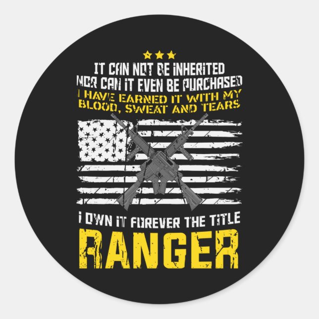 Ranger Military Design Classic Round Sticker (Front)