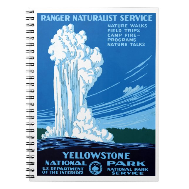 Ranger Naturalist Service ~ Yellowstone Notebook (Front)