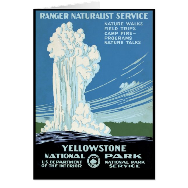 Ranger Naturalist Service Yellowstone Vintage Post (Front)