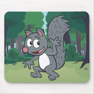 Ranger Rick   Grey Squirrel Waving Mouse Pad