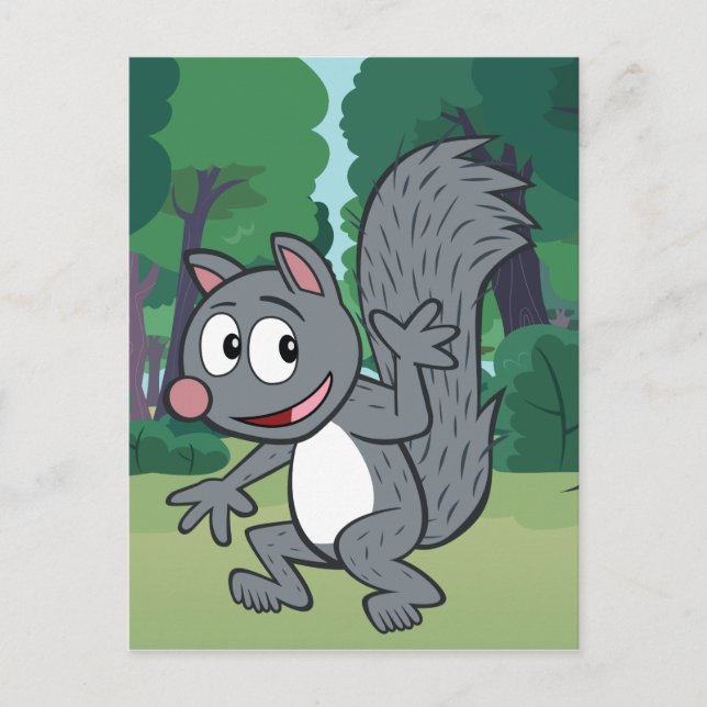 Ranger Rick | Grey Squirrel Waving Postcard (Front)