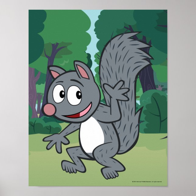 Ranger Rick | Grey Squirrel Waving Poster (Front)
