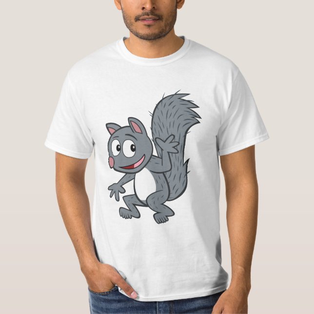 Ranger Rick | Grey Squirrel Waving T-Shirt (Front)