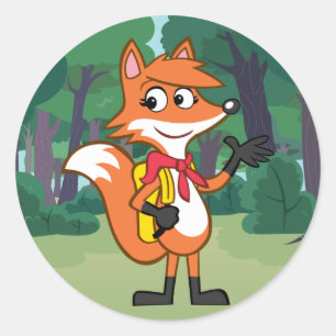 Ranger Rick   Scarlett Fox Waving Classic Round Sticker