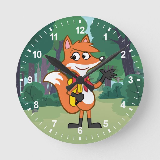 Ranger Rick | Scarlett Fox Waving Round Clock (Front)