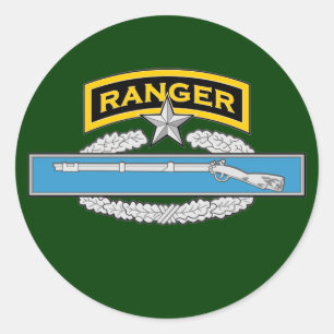 Ranger tab & 2d Award CIB Classic Round Sticker