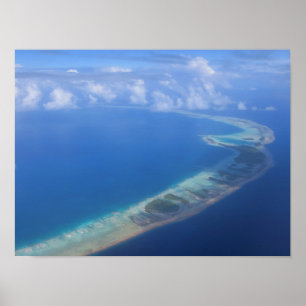 Rangiroa Blue Lagoon from airplane Poster