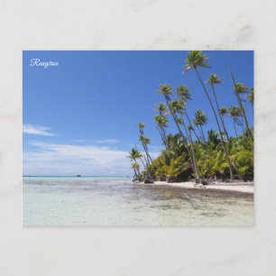 Rangiroa palm trees holiday postcard
