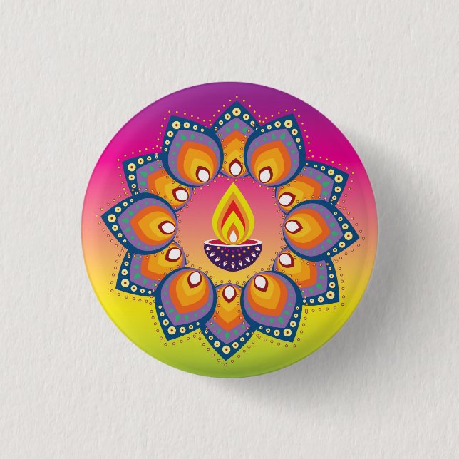 Rangoli 001 3 cm round badge (Front)