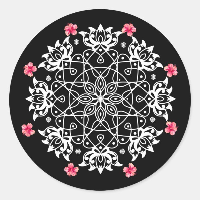 Rangoli 002 round sticker (Front)