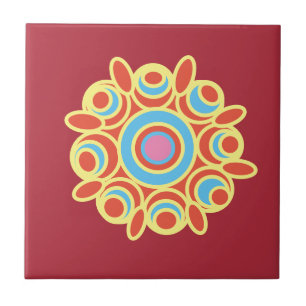 Rangoli design ceramic tile