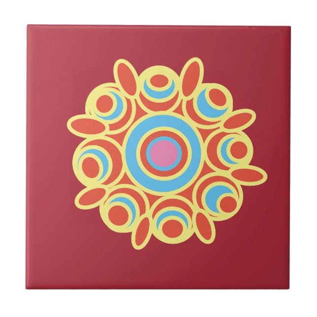 Rangoli design ceramic tile (Front)