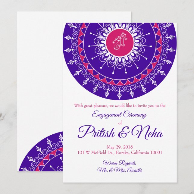 Rangoli Invitation Card (Front/Back)