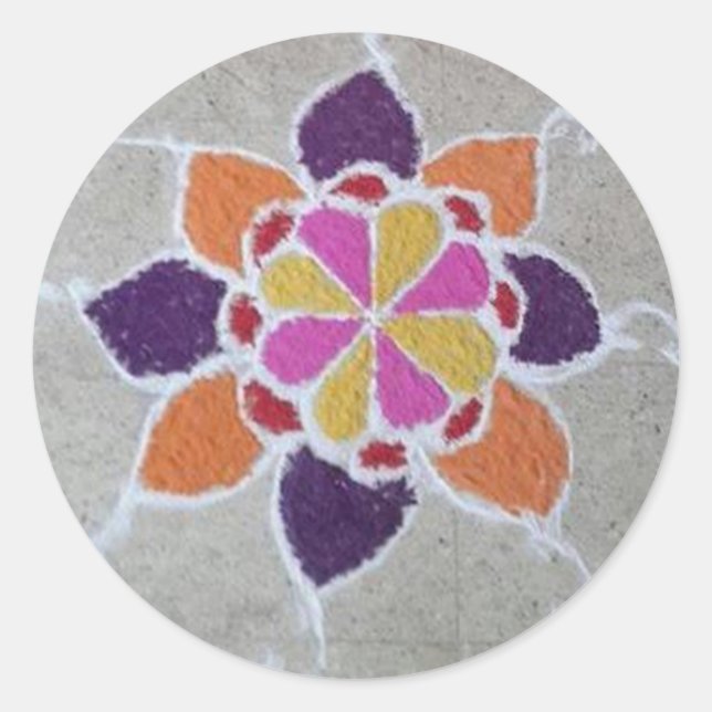Rangoli.jpg Classic Round Sticker (Front)