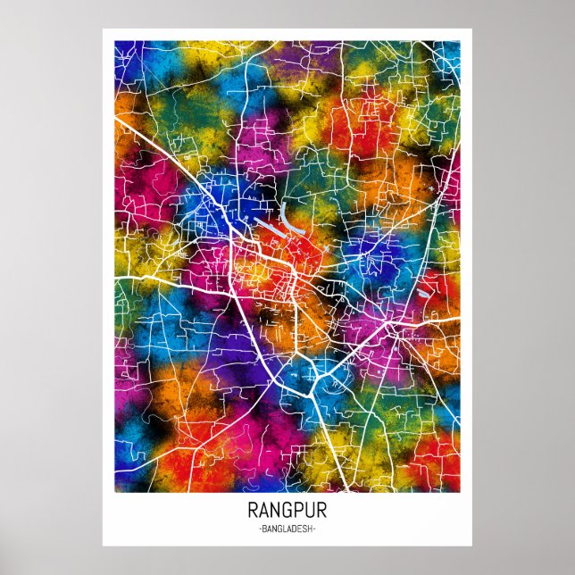 Rangpur Bangladesh City Map Poster (Front)