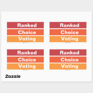 Ranked Choice Voting 3 Stripes Rectangular Sticker