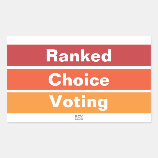 Ranked Choice Voting 3 Stripes Rectangular Sticker (Front)