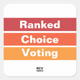 Ranked Choice Voting 3 Stripes Square Sticker