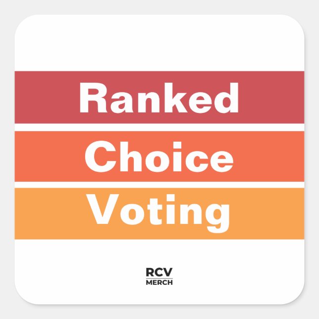 Ranked Choice Voting 3 Stripes Square Sticker (Front)