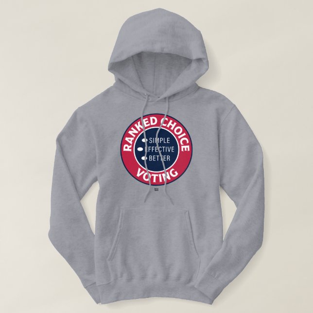 Ranked Choice Voting circular seal Hoodie (Design Front)