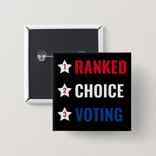 Ranked Choice Voting RCV Political Action button (Front & Back)