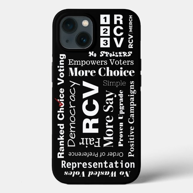 Ranked Choice Voting words Case-Mate Tough iPhone Case (Back)