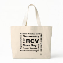 Ranked Choice Voting words Large Tote Bag