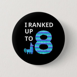 Ranked Up To 8 Birthday Video Game Llama Piñata Bi 6 Cm Round Badge