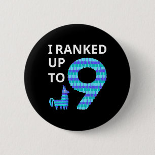 Ranked Up To 9 Birthday Video Game Llama Piñata Bi 6 Cm Round Badge
