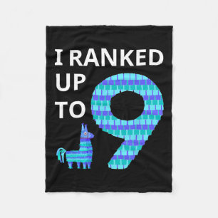 Ranked Up To 9 Birthday Video Game Llama Piñata Bi Fleece Blanket