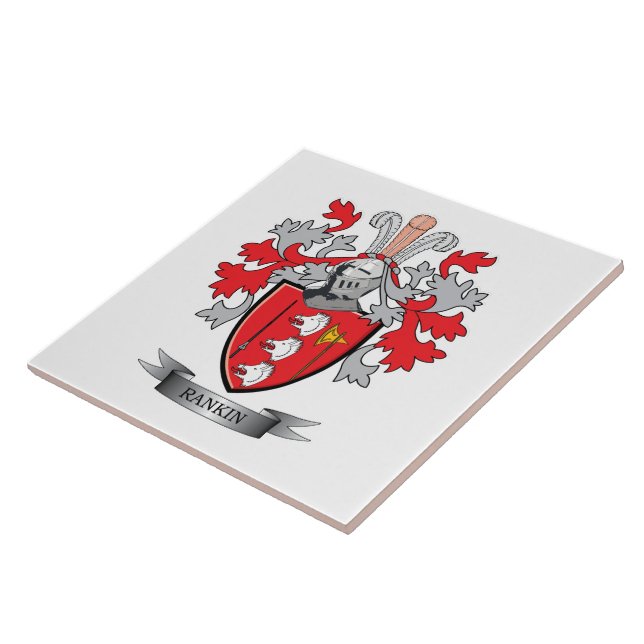 Rankin Family Crest Coat of Arms Ceramic Tile (Side)