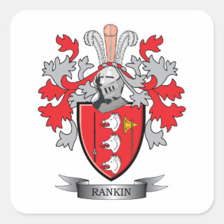 Rankin Family Crest Coat of Arms Square Sticker