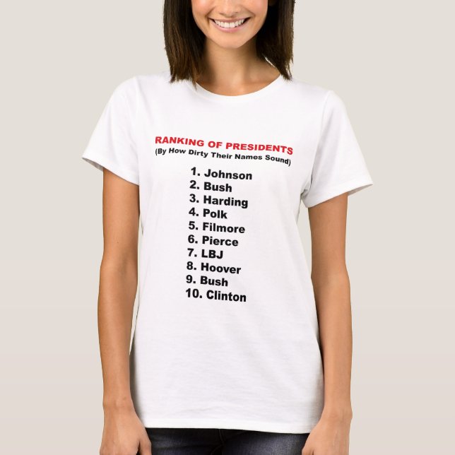 Ranking Of Presidents T-Shirt (Front)