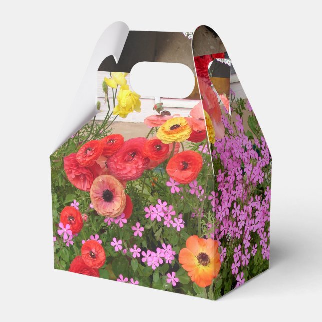Rannunculus Spring Bulbs Birthday Cake Favour Box (Front Side)
