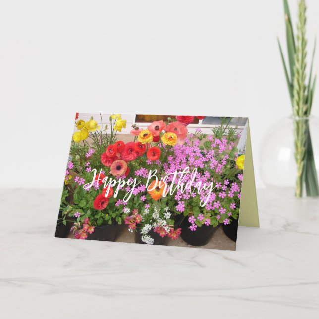 Rannunculus Spring Bulbs floral Flowers Flower Card (Front)