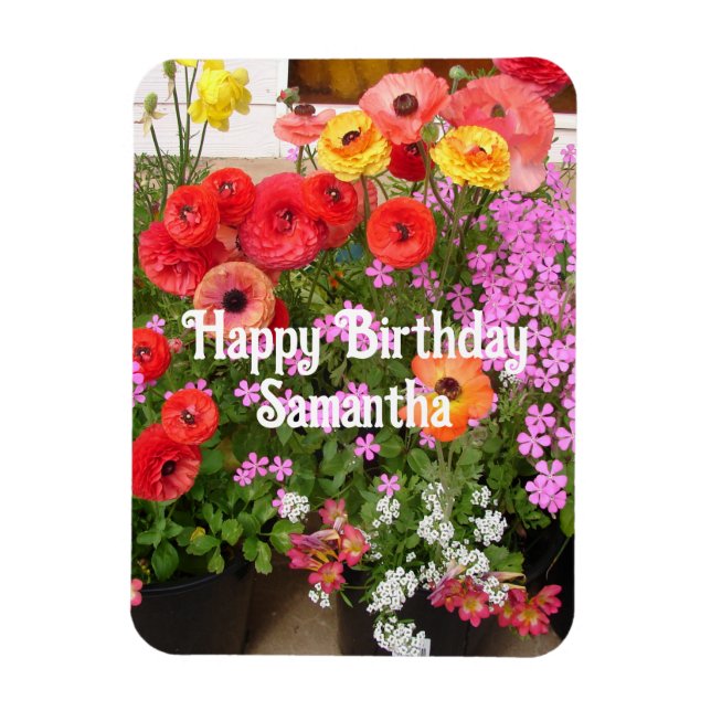 Rannunculus Spring Flower flowers Floral Birthday Magnet (Vertical)