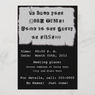 Ransom Note For Party Invitation