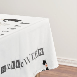Ransom Note Halloween Party with Bat, Pumpkin, Tablecloth