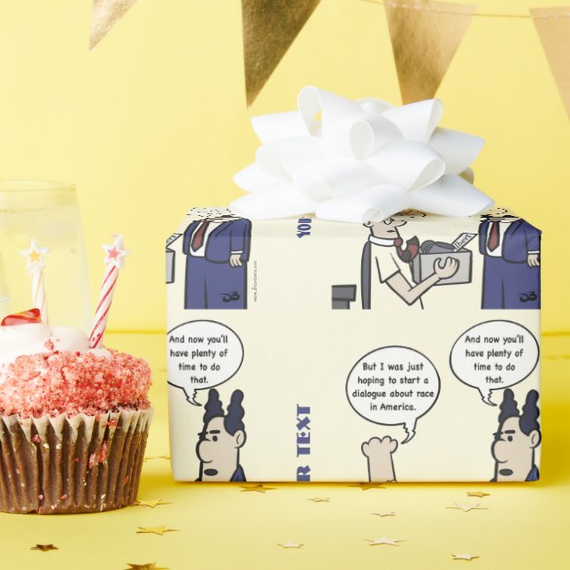Rant Cartoon Yellow Wrapping Paper (Birthday Party)