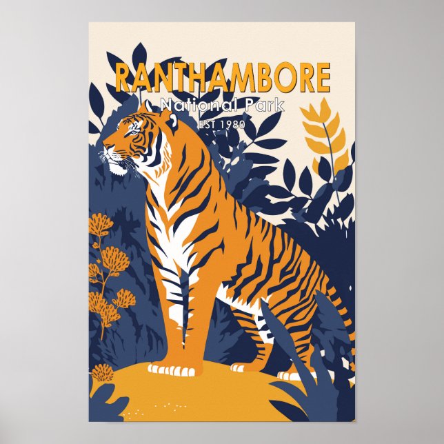 Ranthambore National Park India Vintage Poster (Front)