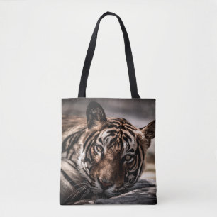 ranthambore wild male tiger Fine art image portrai Tote Bag