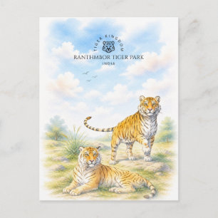 Ranthmbor Tiger Park, India Wild Nature Holiday Postcard