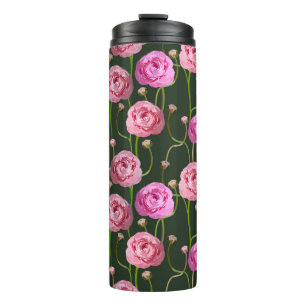Ranuncula seamless pattern thermal tumbler