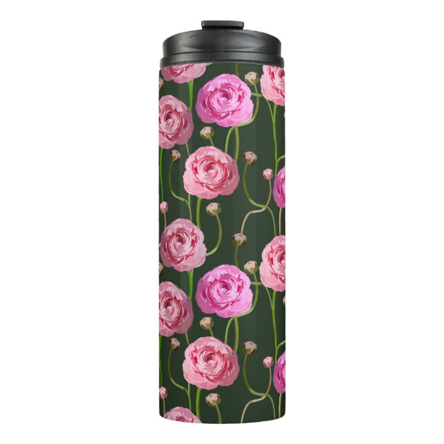 Ranuncula seamless pattern thermal tumbler (Front)