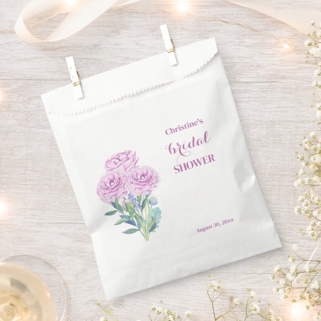 Ranunculus & Anemones Customisable Bridal Shower  Favour Bag (Clipped)