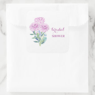 Ranunculus & Anemones Customisable Bridal Shower Square Sticker